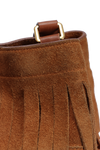SUEDE FRINGE BUCKET BAG