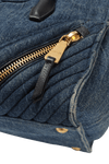 MATELASSE DENIM GROMMET BIKER