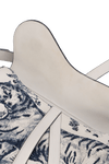 LEATHER EMBROIDERED TOILE DE JOUY SADDLE BAG