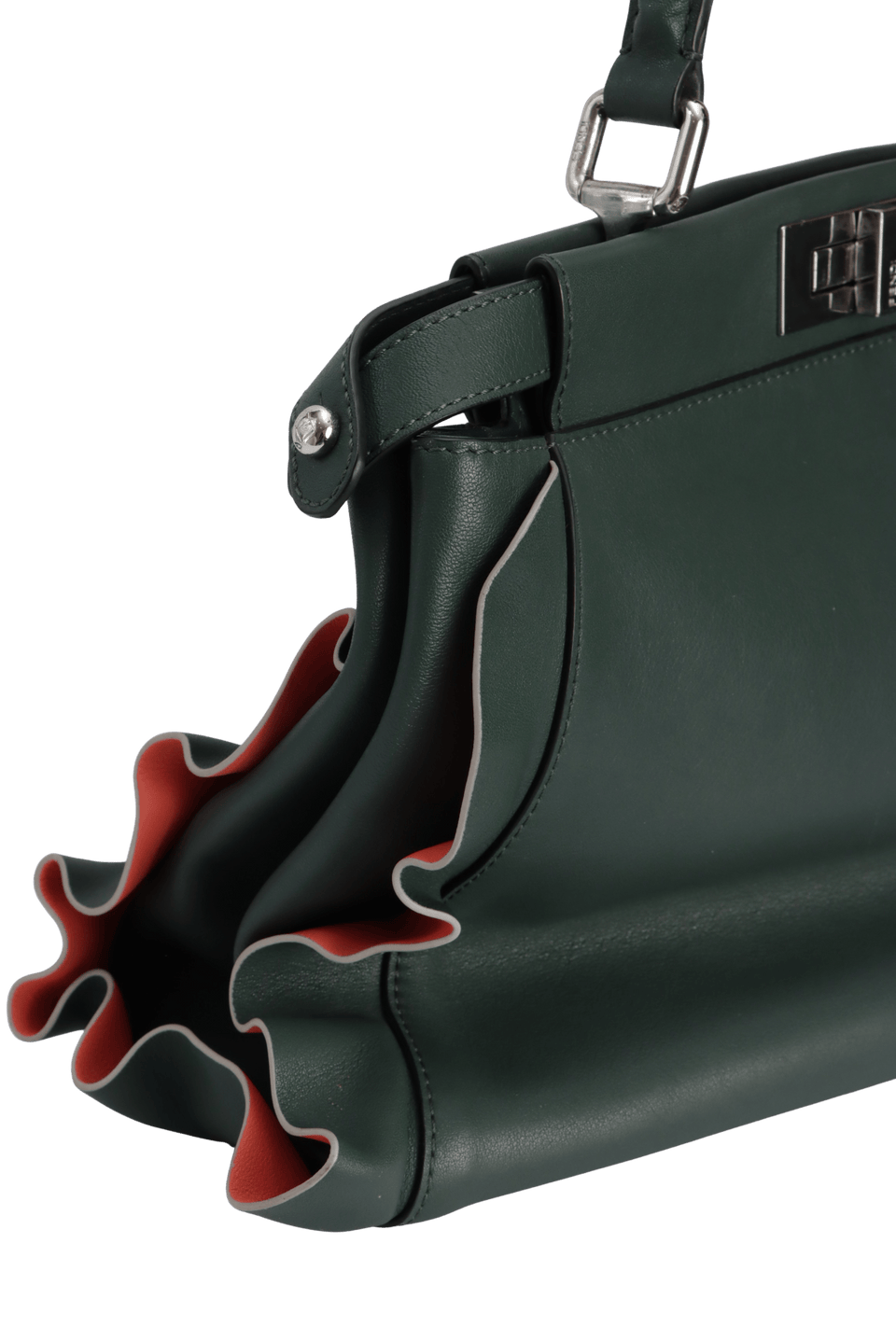 FENDIバッグ BOLSA FENDI MEDIUM PEEKABOO RUFFLE BAG VERDE ORIGINAL – Gringa