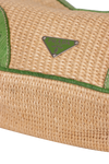 LEATHER-TRIMMED RAFFIA BAG