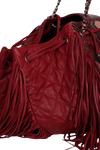 PARIS-DALLAS PYTHON DRAWSTRING FRINGE