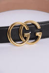 CINTO GUCCI DOUBLE G LOGO BELT PRETO 85 ORIGINAL