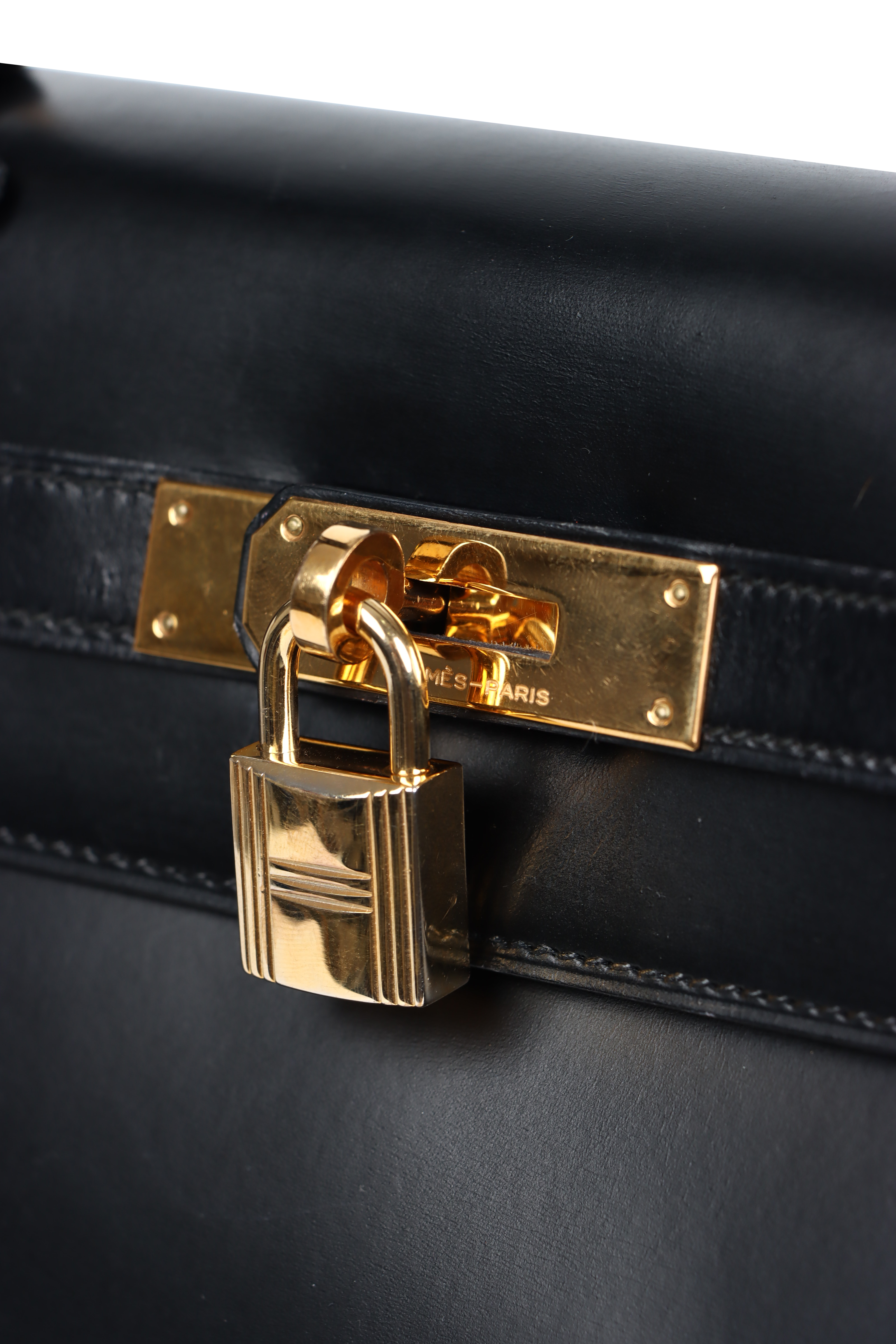 VINTAGE BOX KELLY SELLIER 28 GOLD HARDWARE