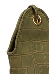 CROCODILE EMBOSSED SHOULDER BAG
