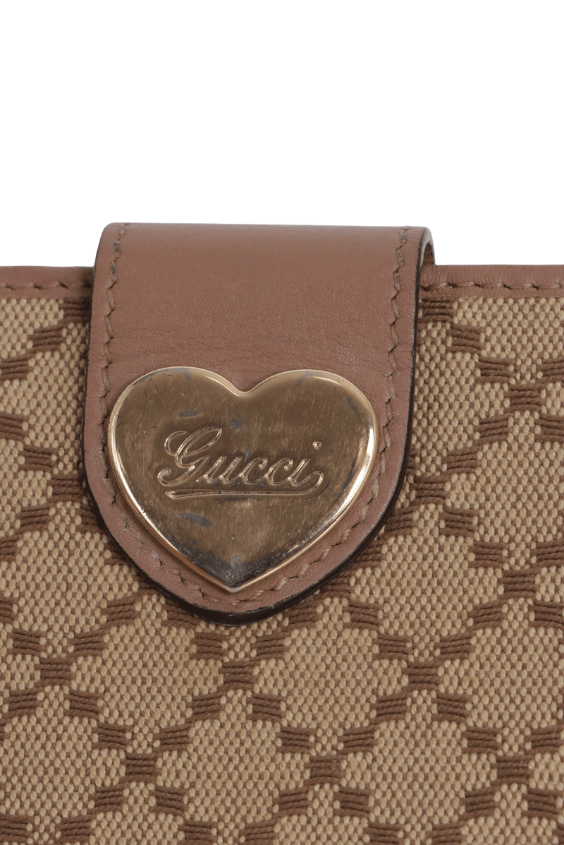 GG CANVAS HEART CONTINENTAL WALLET