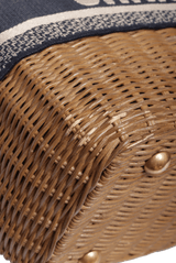 WICKER OBLIQUE BASKET BAG