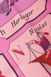 ALPHABET DES METIERS PRINTED SILK SCARF