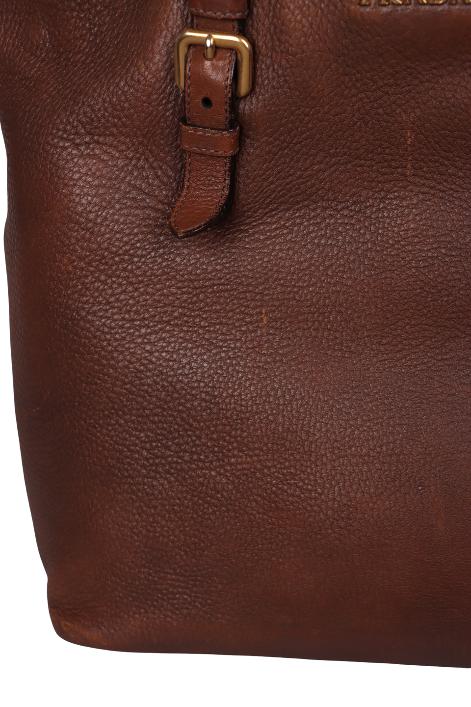 BOLSA PRADA VITELLO DAINO SIDE ZIP TOTE MARROM ORIGINAL – Gringa