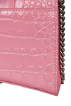 HOURGLASS WALLET ON CHAIN CROCODILE EMBOSSED