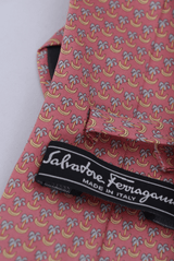 GRAVATA SALVATORE FERRAGAMO PRINT SILK TIE ROSA ORIGINAL