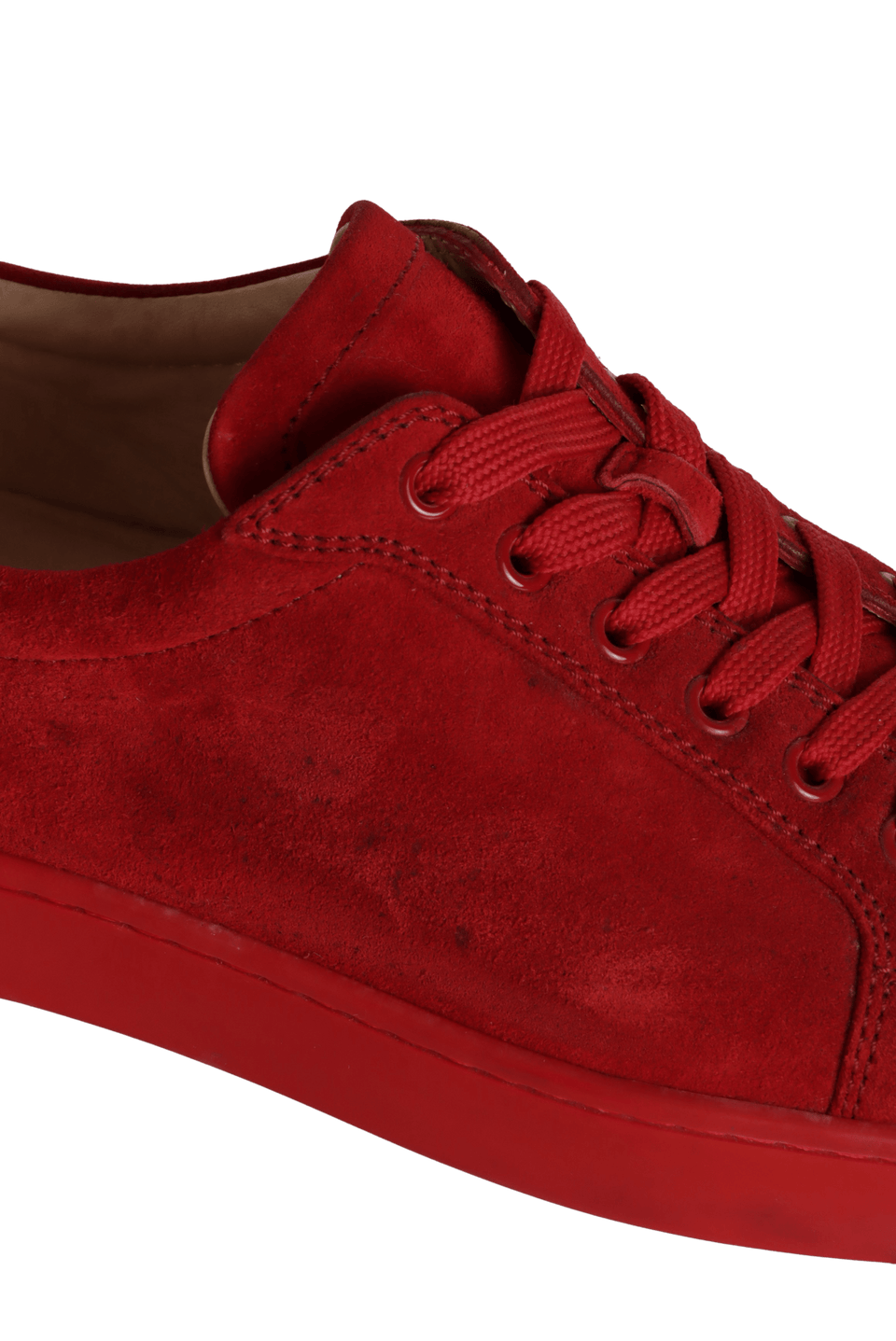 TÊNIS CHRISTIAN LOUBOUTIN SPIKE ACCENTS SUEDE SNEAKERS VERMELHO 40