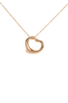 18K OPEN HEART DIAMOND PENDANT NECKLACE