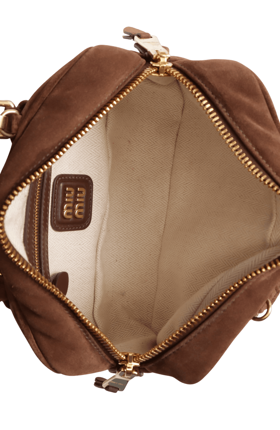 BOLSA MIU MIU SUEDE ARCADIE HANDLE BAG MARROM ORIGINAL – Gringa BOLSA MIU MIU SUEDE ARCADIE HANDLE BAG MARROM ORIGINAL – Gringa