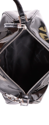 PATENT LEATHER GANCINI SHOULDER BAG