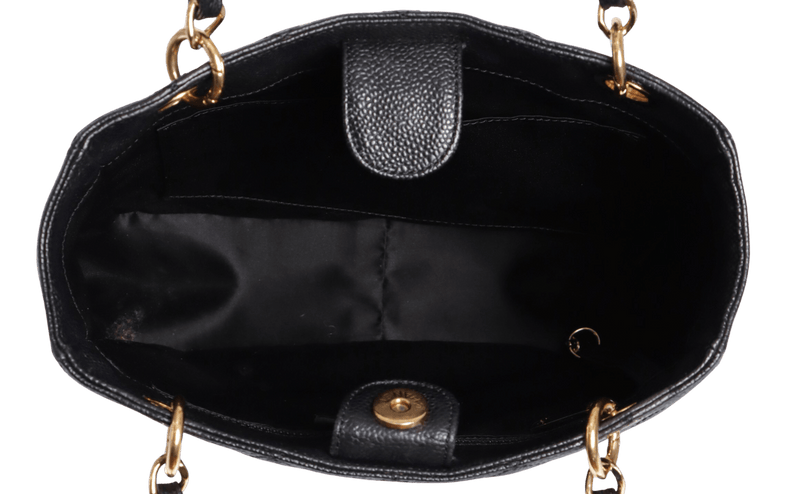 PETITE TIMELESS SHOPPING TOTE CAVIAR