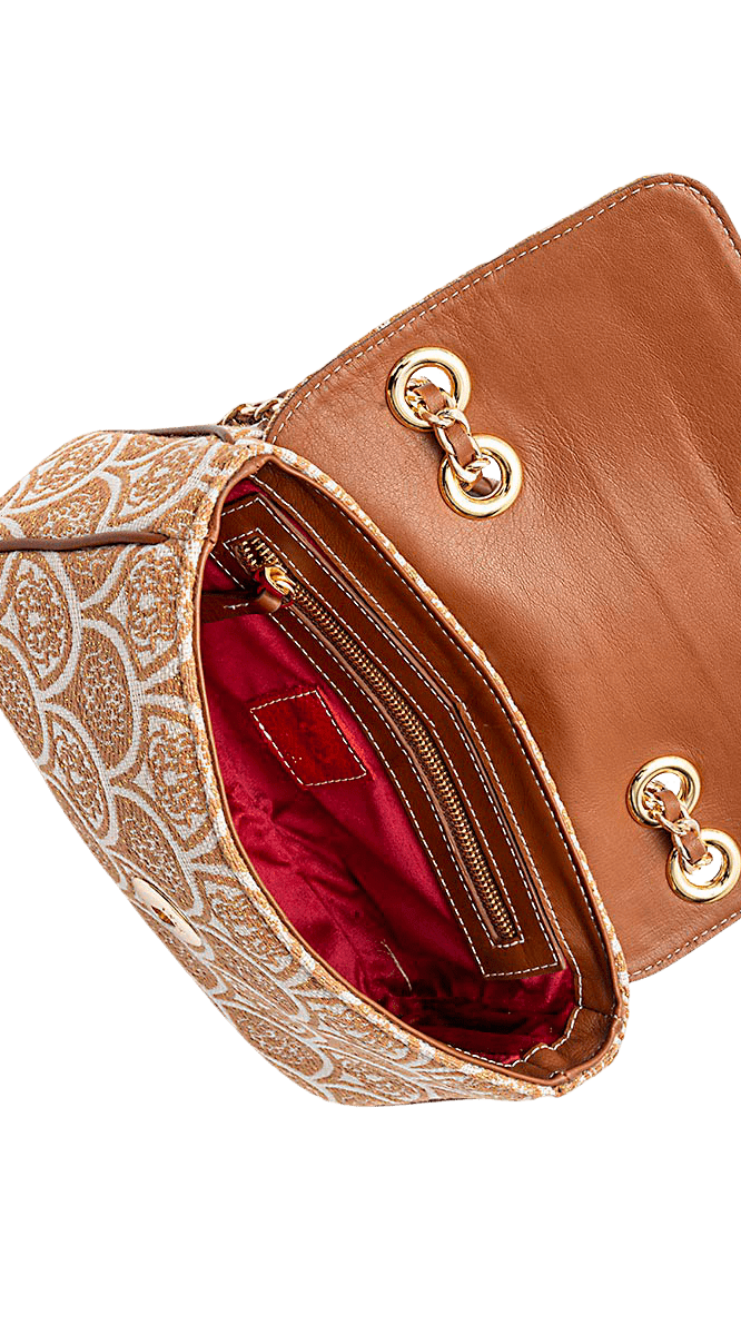 BOLSA BAGUETE SIRENA JACQUARD CAMEL