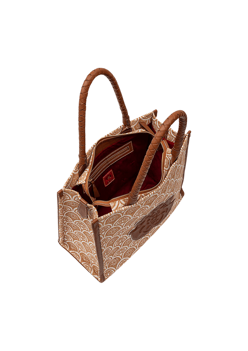 BOLSA MAXI TOTE SIRENA JACQUARD CAMEL