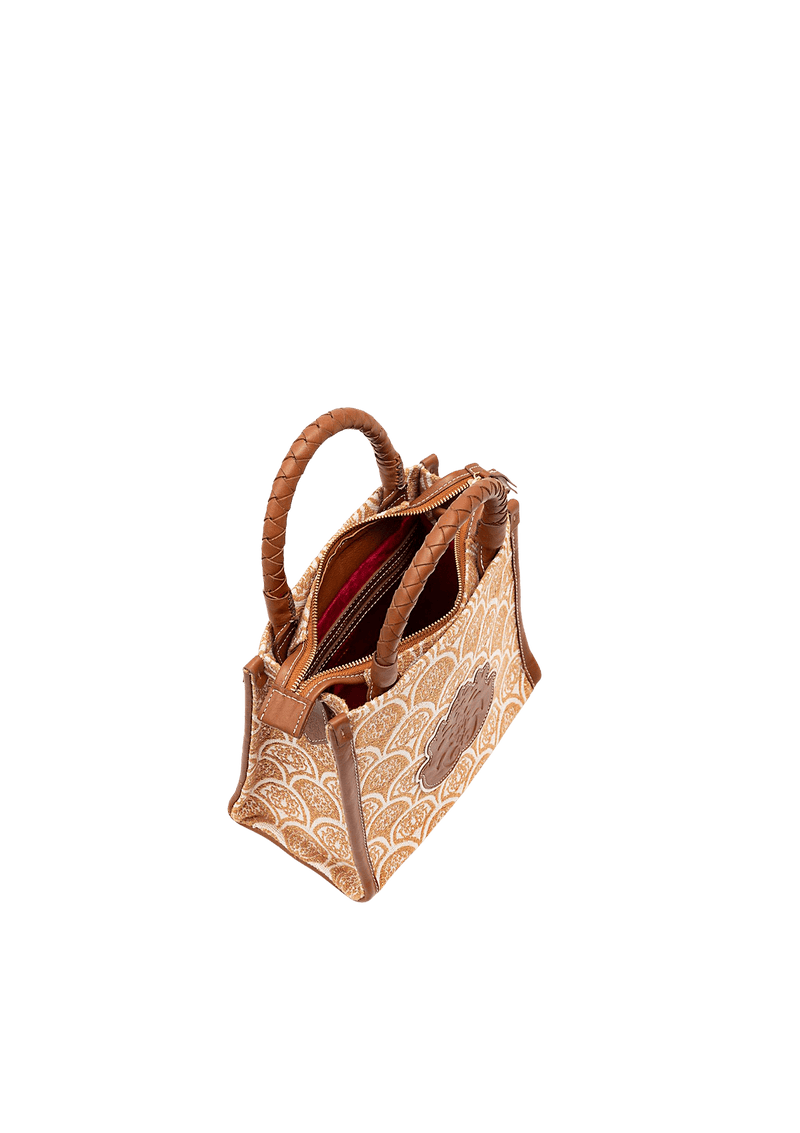 BOLSA MINI TOTE SIRENA JACQUARD  CAMEL