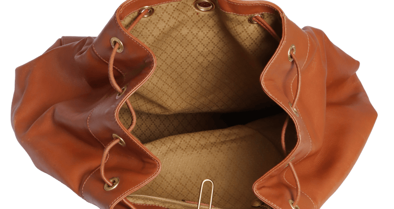 LEATHER DRAWSTRING BACKPACK