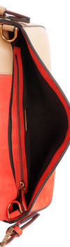 SUEDE AND LEATHER BAGUETTE BAG