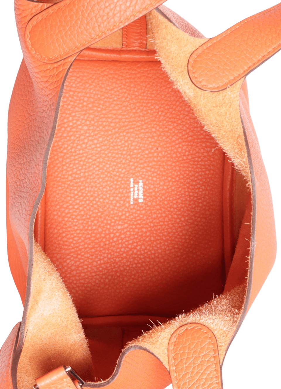 BOLSA HERMÈS CLEMENCE PICOTIN LOCK 18 LARANJA ORIGINAL – Gringa