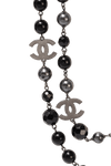 FAUX PEARL & BEAD CC STATION NECKLACE