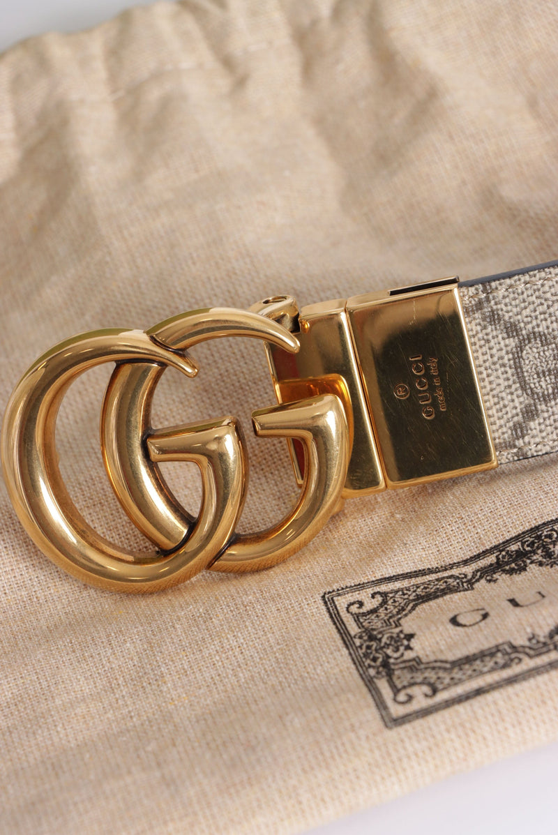 DOUBLE G LOGO BELT REVERSIBLE 85