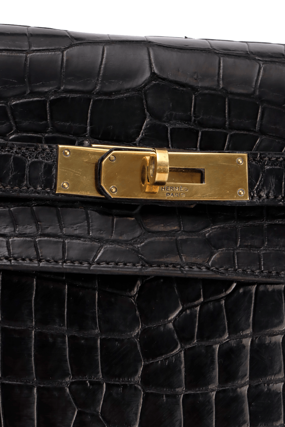 BOLSA HERMÈS VINTAGE SHINY POROSUS CROCODILE KELLY SELLIER 32
