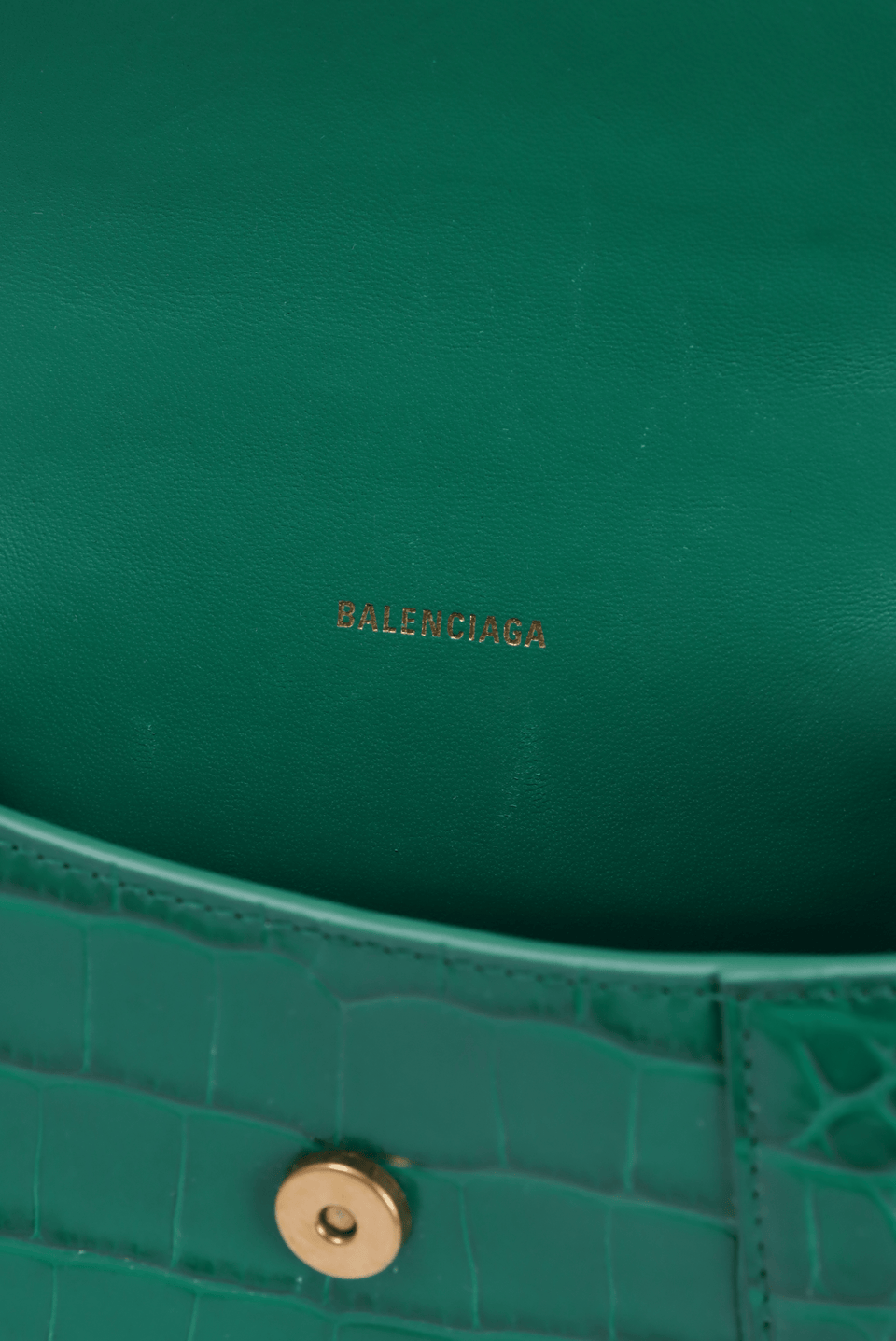 BOLSA BALENCIAGA HOURGLASS XS CROCODILE EMBOSSED VERDE ORIGINAL