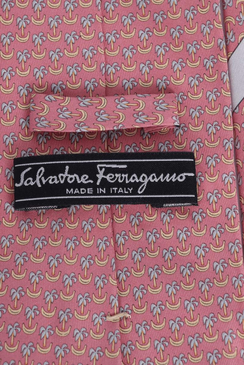 GRAVATA SALVATORE FERRAGAMO PRINT SILK TIE ROSA ORIGINAL