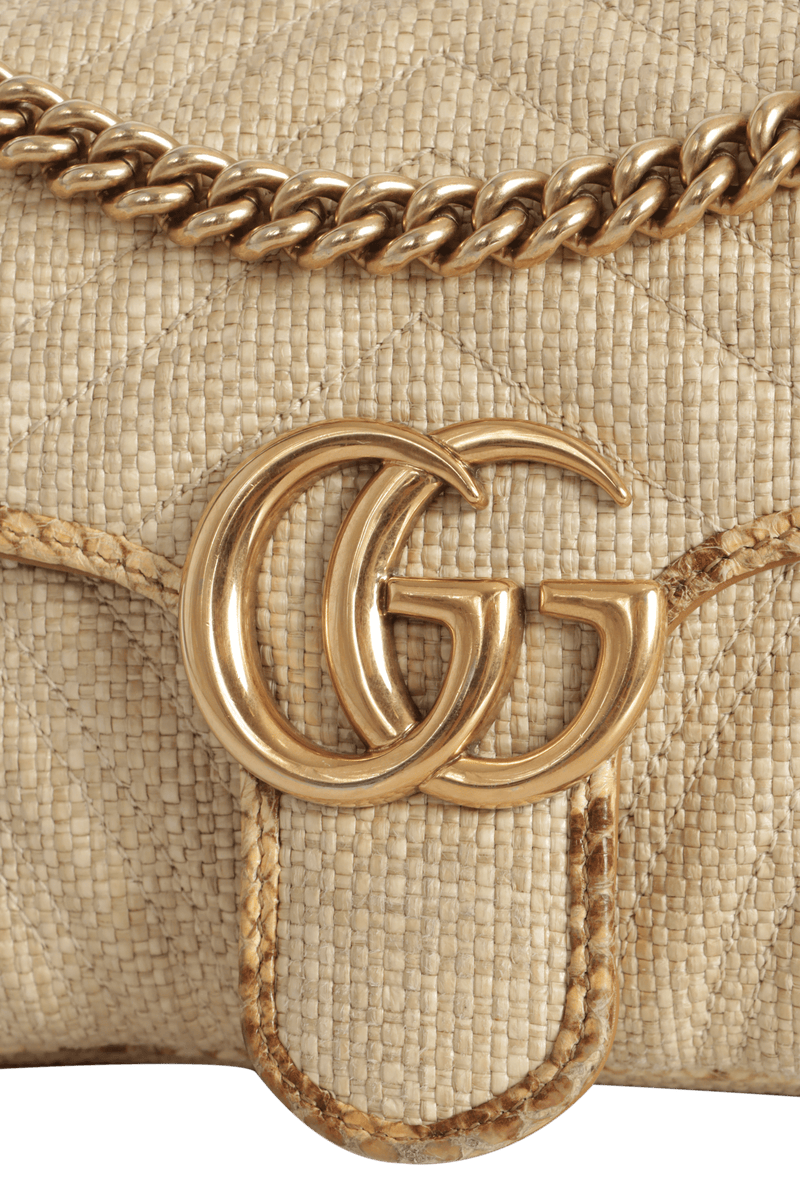 SMALL GG MARMONT RAFFIA BAG