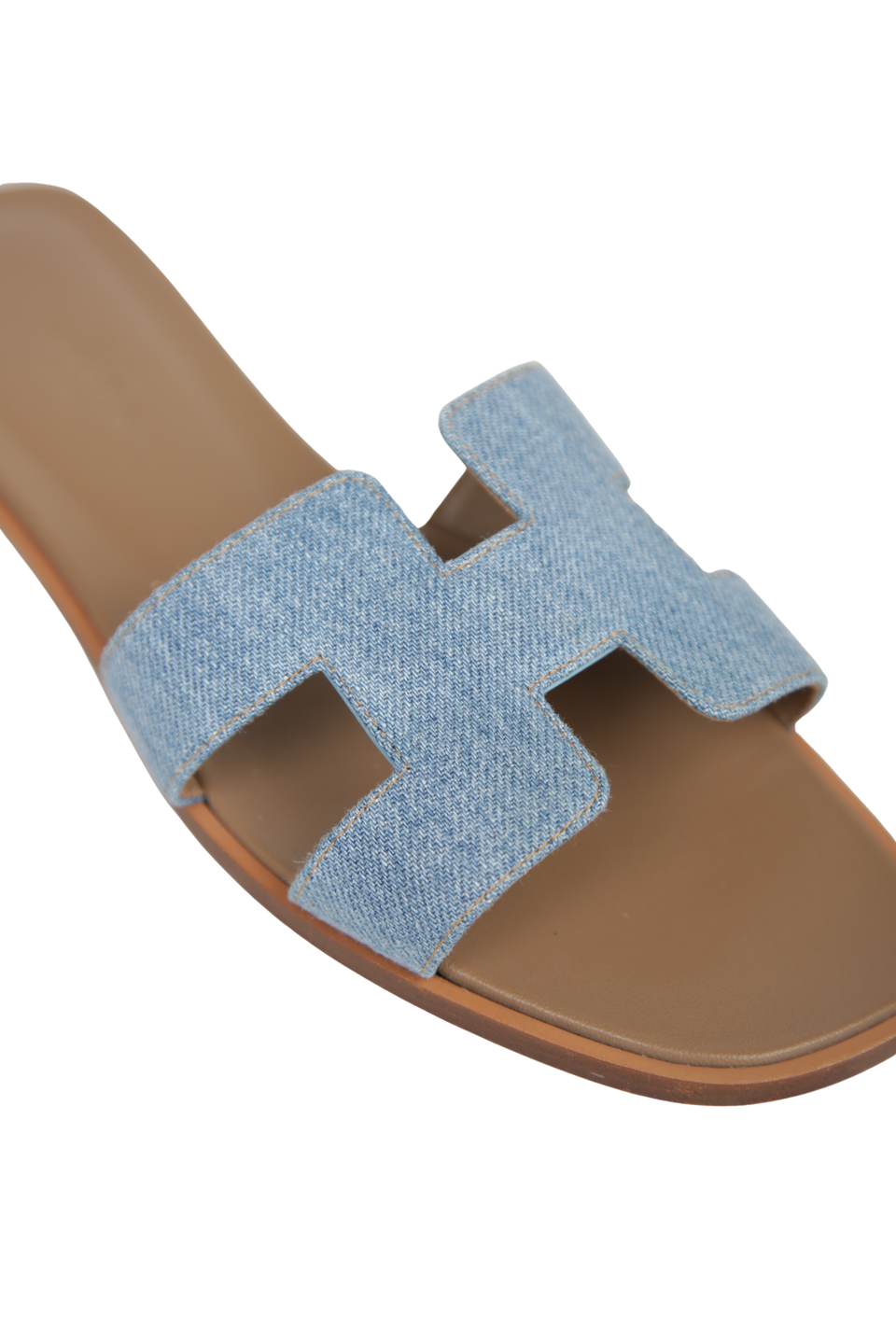 SAPATO HERMÈS DENIM ORAN SLIDES AZUL 35.5 ORIGINAL – Gringa