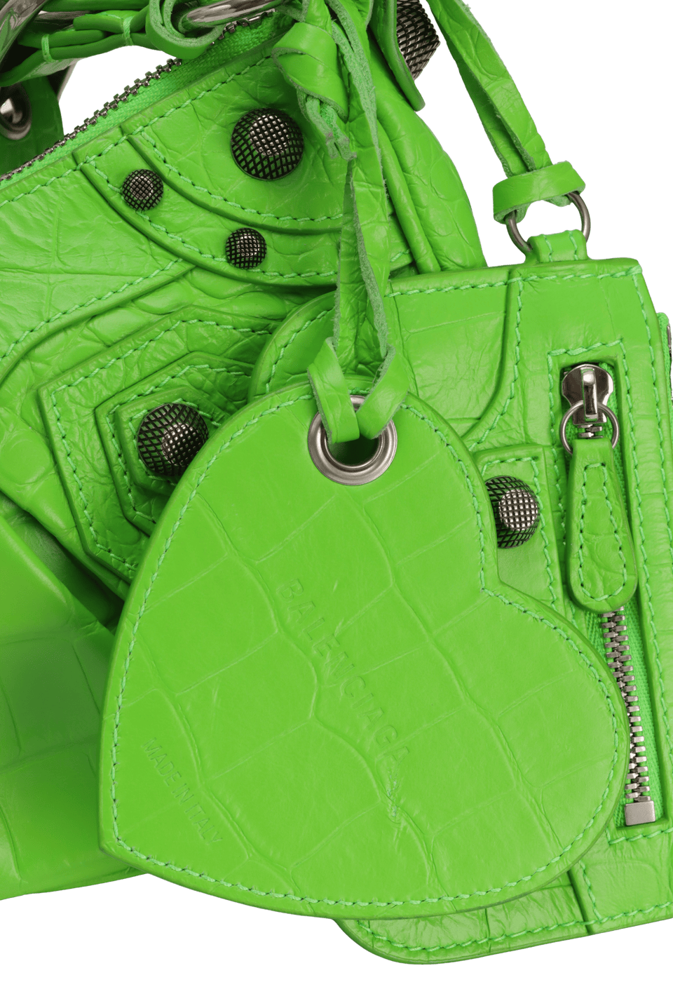 BOLSA BALENCIAGA LE CAGOLE XS CROCODILE EMBOSSED VERDE ORIGINAL