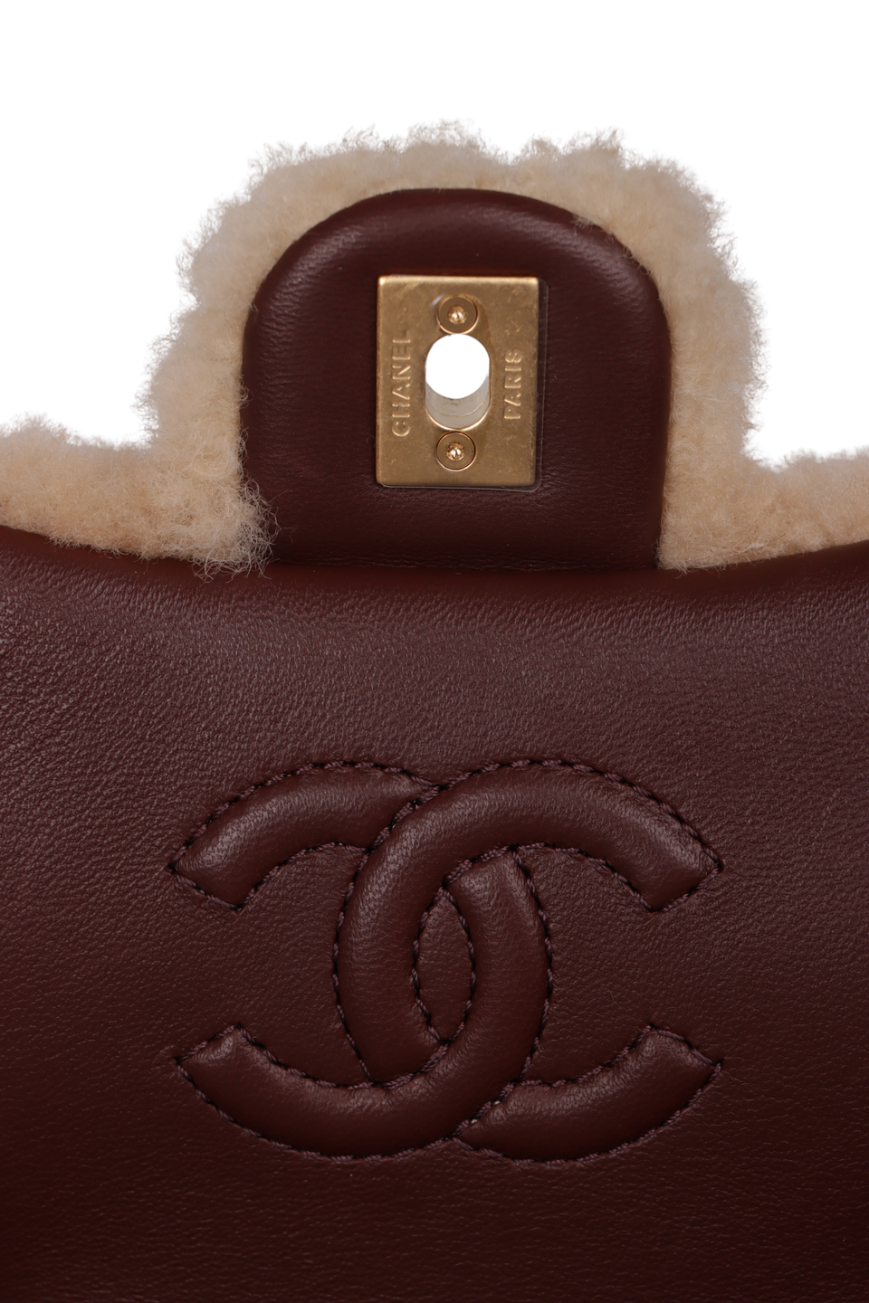 BOLSA CHANEL SHEARLING LAMBSKIN QUILTED MINI FURRY COCO FLAP