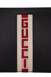 LOGO STRIPE POUCH LEATHER