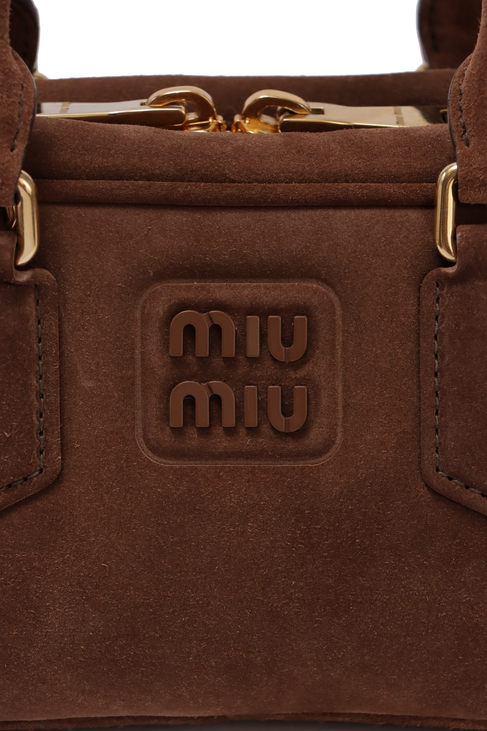 BOLSA MIU MIU SUEDE ARCADIE HANDLE BAG MARROM ORIGINAL – Gringa