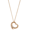 18K OPEN HEART DIAMOND PENDANT NECKLACE