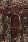 EMBROIDERED ZUCCA BUCKLE FLAP SHOULDER BAG