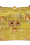 CRYSTAL ROMAN STUD TOP HANDLE BAG