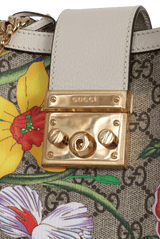 GG SUPREME SMALL PADLOCK FLORA BAG