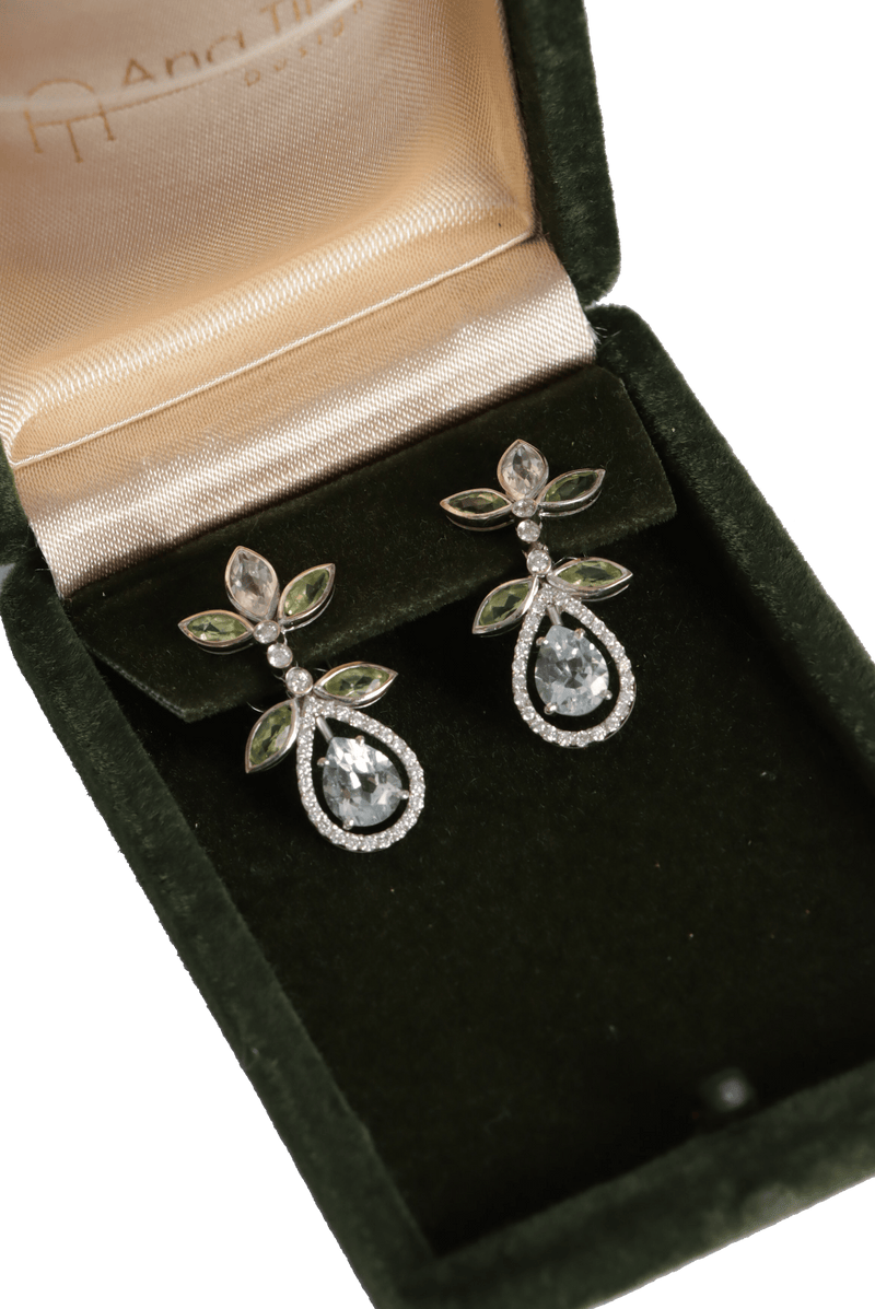 DIAMOND TOPAZ 18K EARRINGS