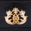 BOLSA DANCE EM COURO LIZARD PRETO OURO