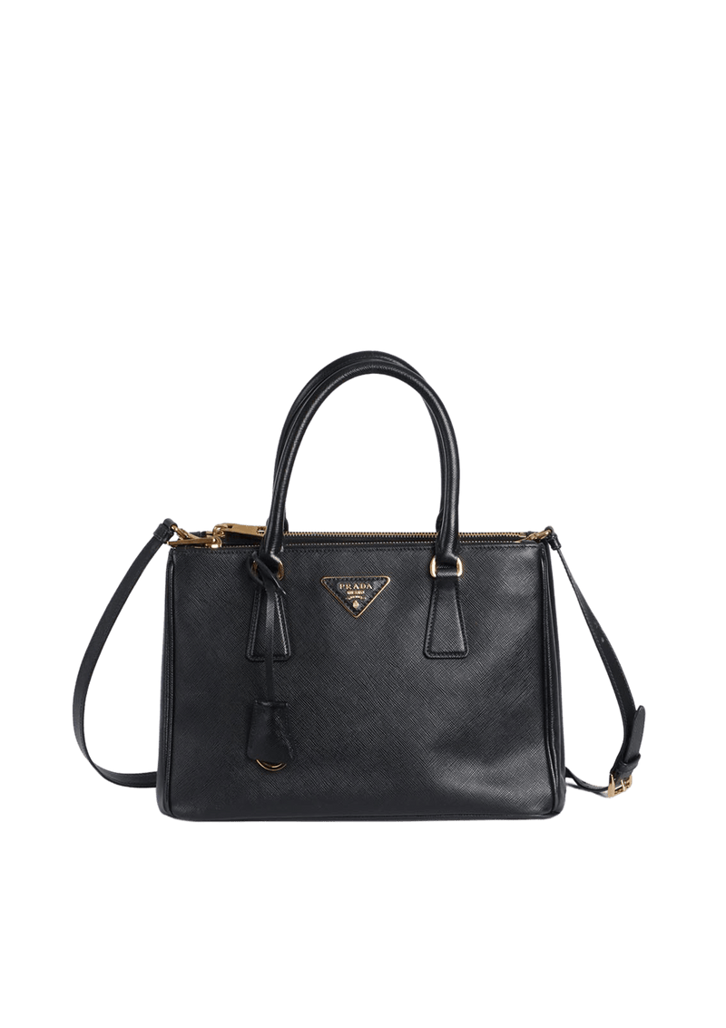 SMALL SAFFIANO LUX DOUBLE ZIP GALLERIA SATCHEL