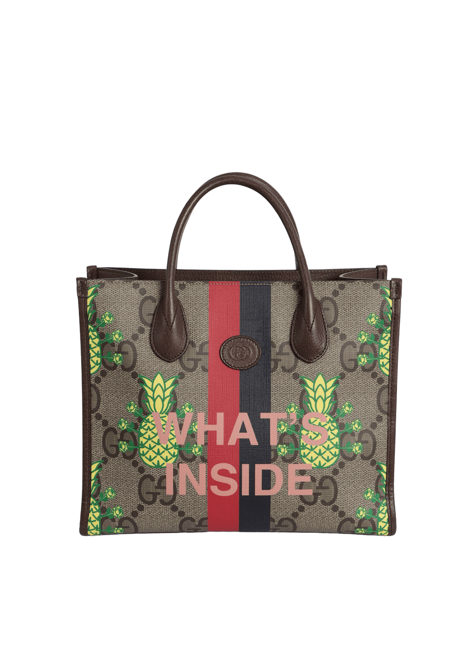 BOLSA GUCCI SMALL GG JUMBO PINEAPPLE TOTE MARROM ORIGINAL – Gringa