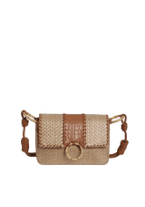 BOLSA BAGUETE EM TRESSÊ DE COURO NATURAL