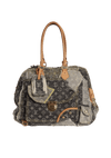 MONOGRAM DENIM PATCHWORK BOWLY BAG