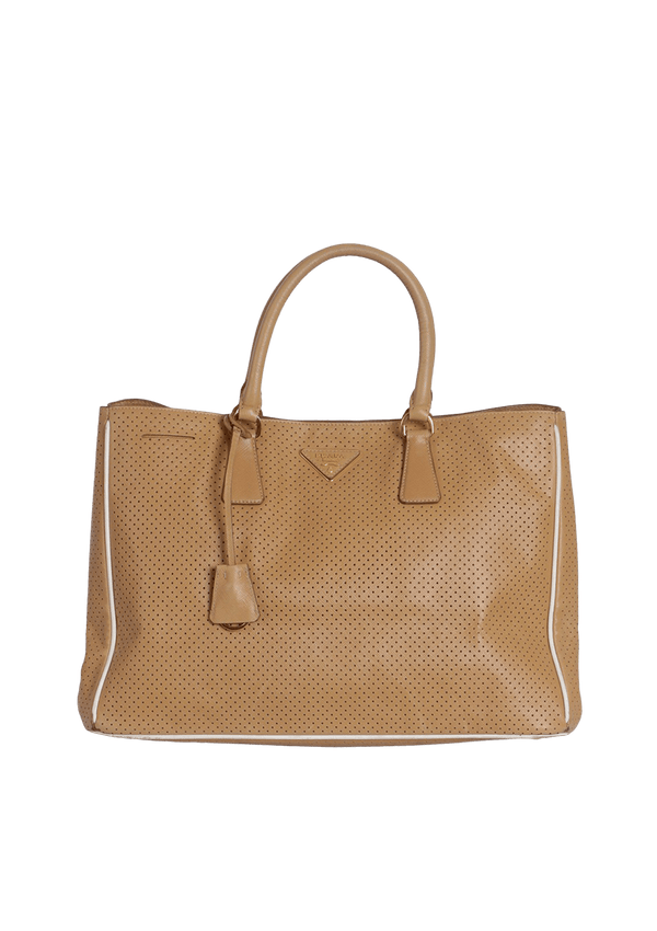 SAFFIANO PERFORATED OPEN TOTE BAG