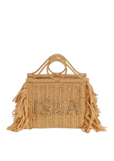 BOLSA TOTE COM ALÇA DE RATTAN