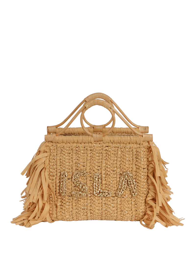 BOLSA TOTE COM ALÇA DE RATTAN